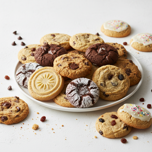 Freshly baked assorted cookies