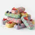 Colorful decorated rice crispy treats